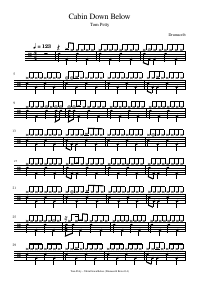 Drum score: Tom Petty - Cabin Down Below