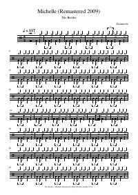 Drum score: The Beatles - Michelle (Remastered 2009)