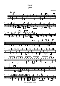 Drum score: QWER - Dear