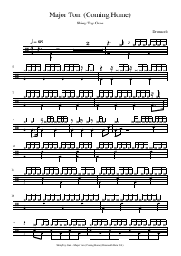 Drum score: Shiny Toy Guns - Major Tom (Coming Home)