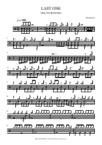 Drum score: THE UNCROWNED - LAST ONE