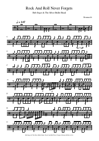 Drum score: Bob Seger & The Silver Bullet Band - Rock And Roll Never Forgets