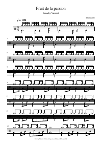 Drum score: Francky Vincent - Fruit de la passion