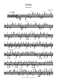 Drum score: Max Roach - Delilah