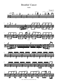 Drum score: Sadist - Breathin' Cancer