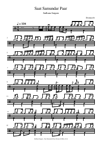 Drum score: Sadhana Sargam - Saat Samundar Paar