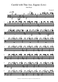 Drum score: Pink Floyd - Careful with That Axe, Eugene (Live)