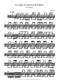 Drum score: Lily Guilloux - Le loup, le renard et la belette