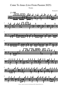 Drum score: Passion - Come To Jesus (Live From Passion 2025)
