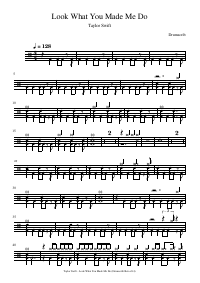 Drum score: Taylor Swift - Look What You Made Me Do