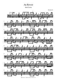 Drum score: Mark Forster - Au Revoir