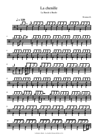 Drum score: La Bande à Basile - La chenille