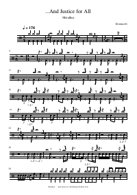 Drum score: Metallica - ...And Justice for All