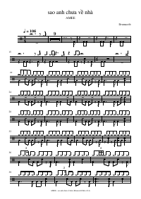 Drum score: AMEE - sao anh chưa về nhà