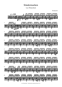Drum score: Lars Winnerbäck - Söndermarken