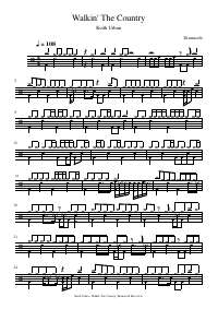 Drum score: Keith Urban - Walkin' The Country