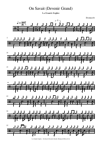 Drum score: La Grande Sophie - On Savait (Devenir Grand)