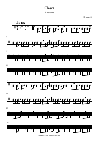 Drum score: Anathema - Closer