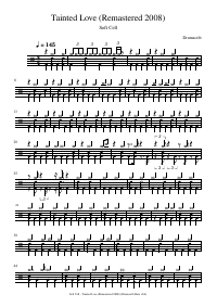 Partitura de batería: Soft Cell - Tainted Love (Remastered 2008)