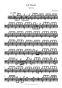 Drum score: The Cult - Lil' Devil