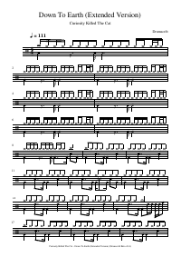 Drum score: Curiosity Killed The Cat - Down To Earth (Extended Version)