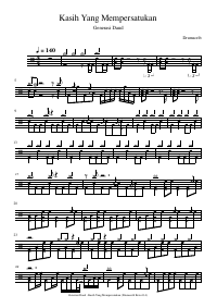 Drum score: Generasi Daud - Kasih Yang Mempersatukan