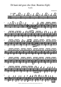 Drum score: Trauffer - Di hani nid gsee cho (feat. Beatrice Egli)