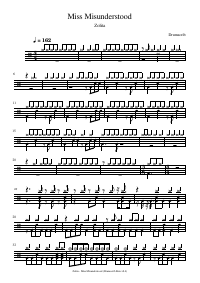 Drum score: Zolita - Miss Misunderstood