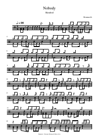 Drum score: Skindred - Nobody
