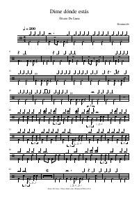 Drum score: Álvaro De Luna - Dime dónde estás