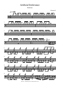 Drum score: Sicksense - Artificial Irrelevance