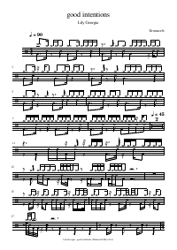 Drum score: Lily Georgia - good intentions