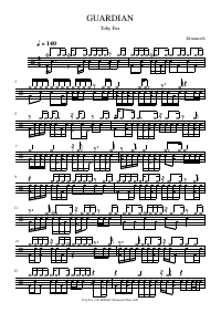 Drum score: Toby Fox - GUARDIAN