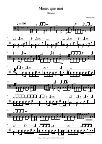 Drum score: Slimane - Mieux que moi