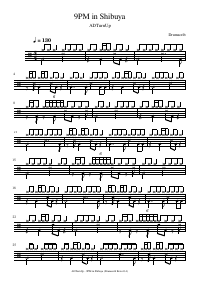 Drum score: ADTurnUp - 9PM in Shibuya
