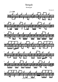 Drum score: Meshuggah - Stengah