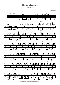 Drum score: La Polla Records - Gol en el campo