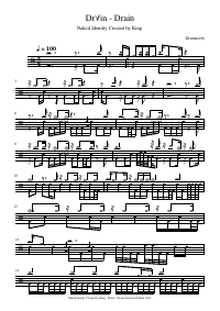 Drum score: Naked Identity Created by King - Dr∀in - Drain