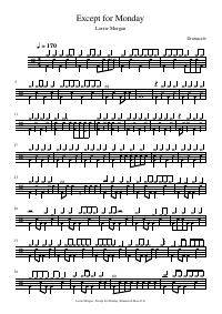 Drum score: Lorrie Morgan - Except for Monday