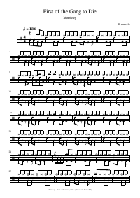 Drum score: Morrissey - First of the Gang to Die