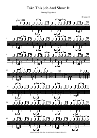 Drum score: Johnny Paycheck - Take This job And Shove It