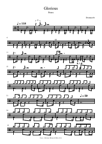 Drum score: Foxes - Glorious