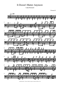 Drum score: Linda Ronstadt - It Doesn't Matter Anymore