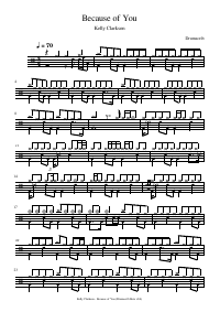 Drum score: Kelly Clarkson - Because of You