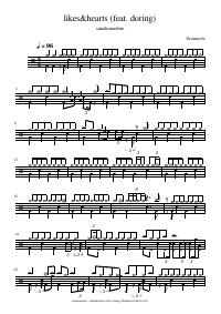Drum score: sonakonadore - likes&hearts (feat. doring)