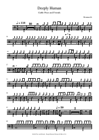Drum score: Gable Price and Friends - Deeply Human