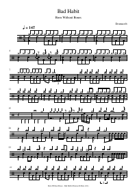 Drum score: Born Without Bones - Bad Habit