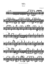 Drum score: Busted - MIA