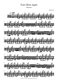 Drum score: Mastodon - Your Ghost Again