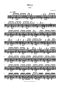Drum score: Duffy - Mercy